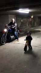 Grandpa Teaches Motorcycle Appreciation to Young Grandson
