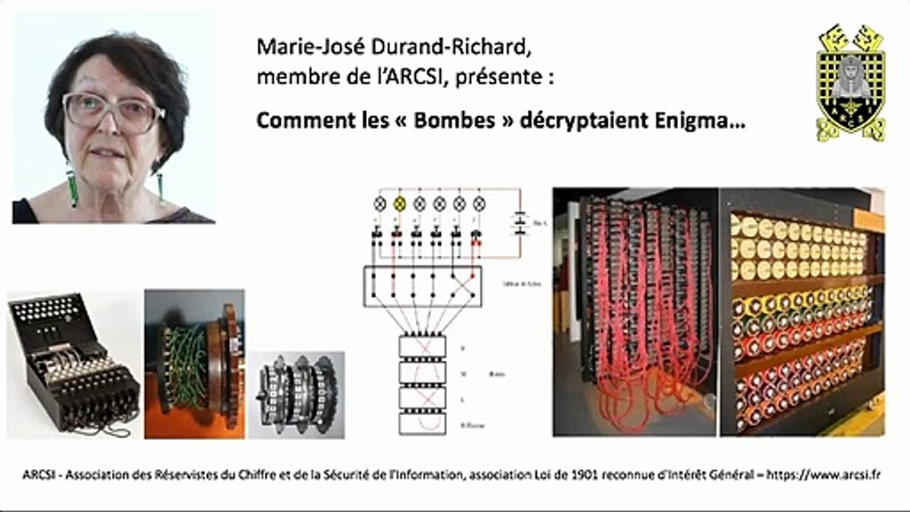 2021 - Marie-José Durand-Richard présente comment les "Bombes" décryptaient Enigma