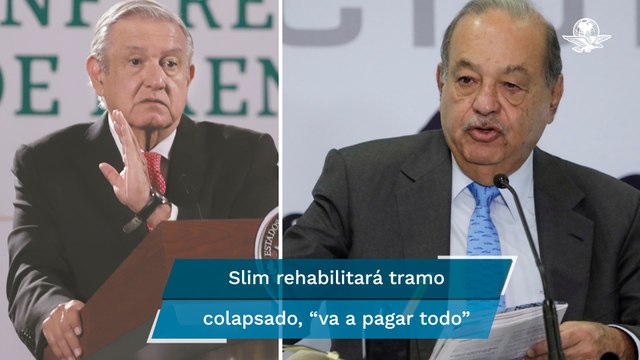 AMLO: Slim rehabilitará tramo colapsado que construyó de L12 sin que le cueste al pueblo de México