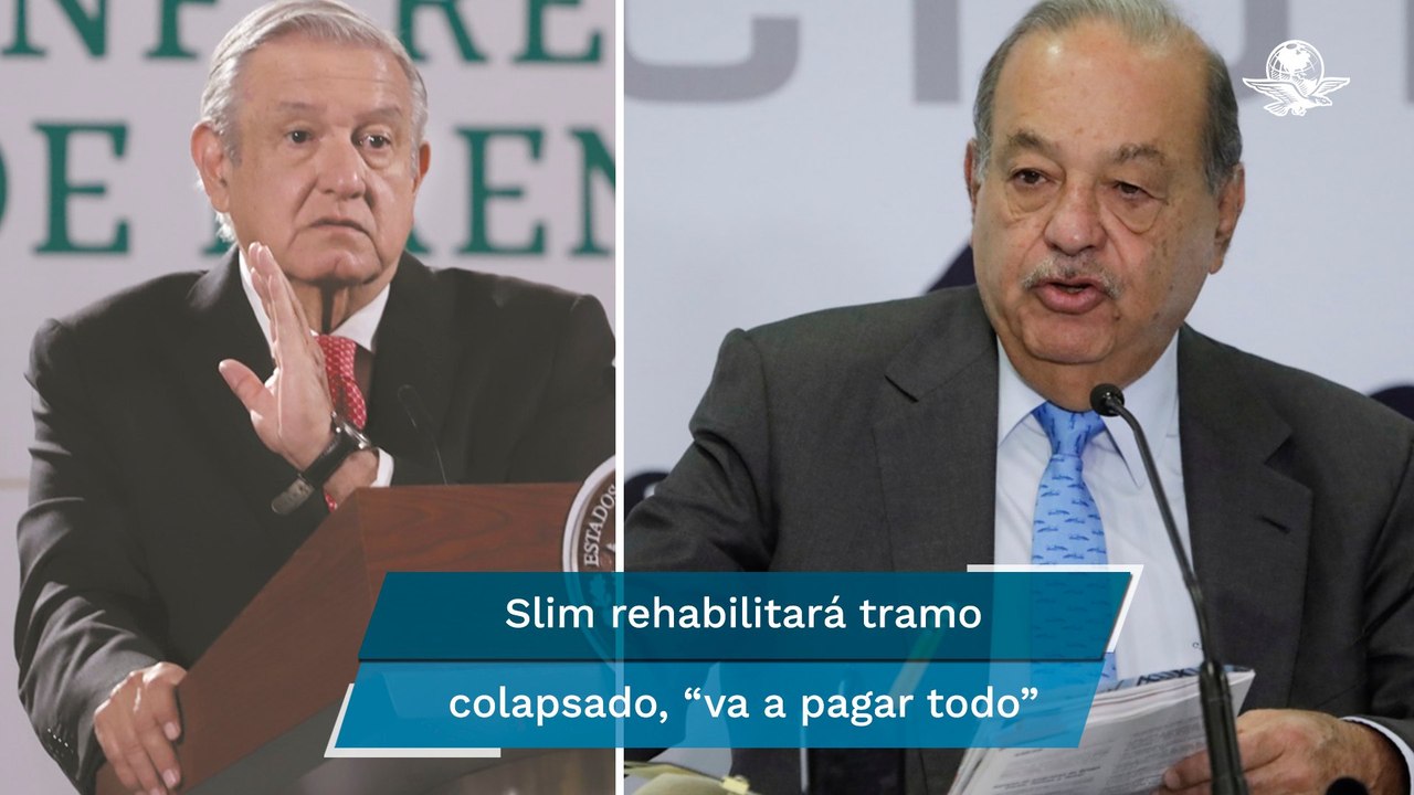 AMLO: Slim rehabilitará tramo colapsado que construyó de L12 sin que le cueste al pueblo de México