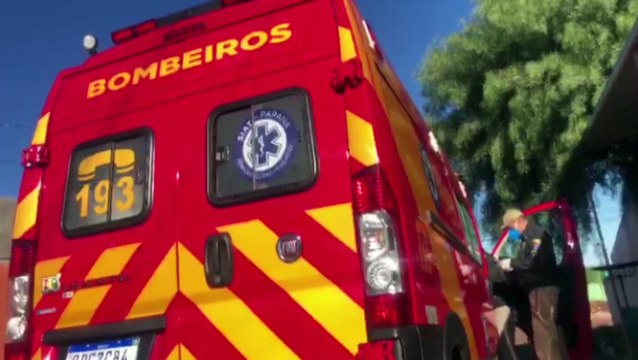 Homem se fere com furadeira e é socorrido pelo Corpo de Bombeiros no Cascavel Velho