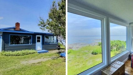 Cette mini-maison en Gaspésie avec le fleuve dans sa cour est affichée à 167 000 $