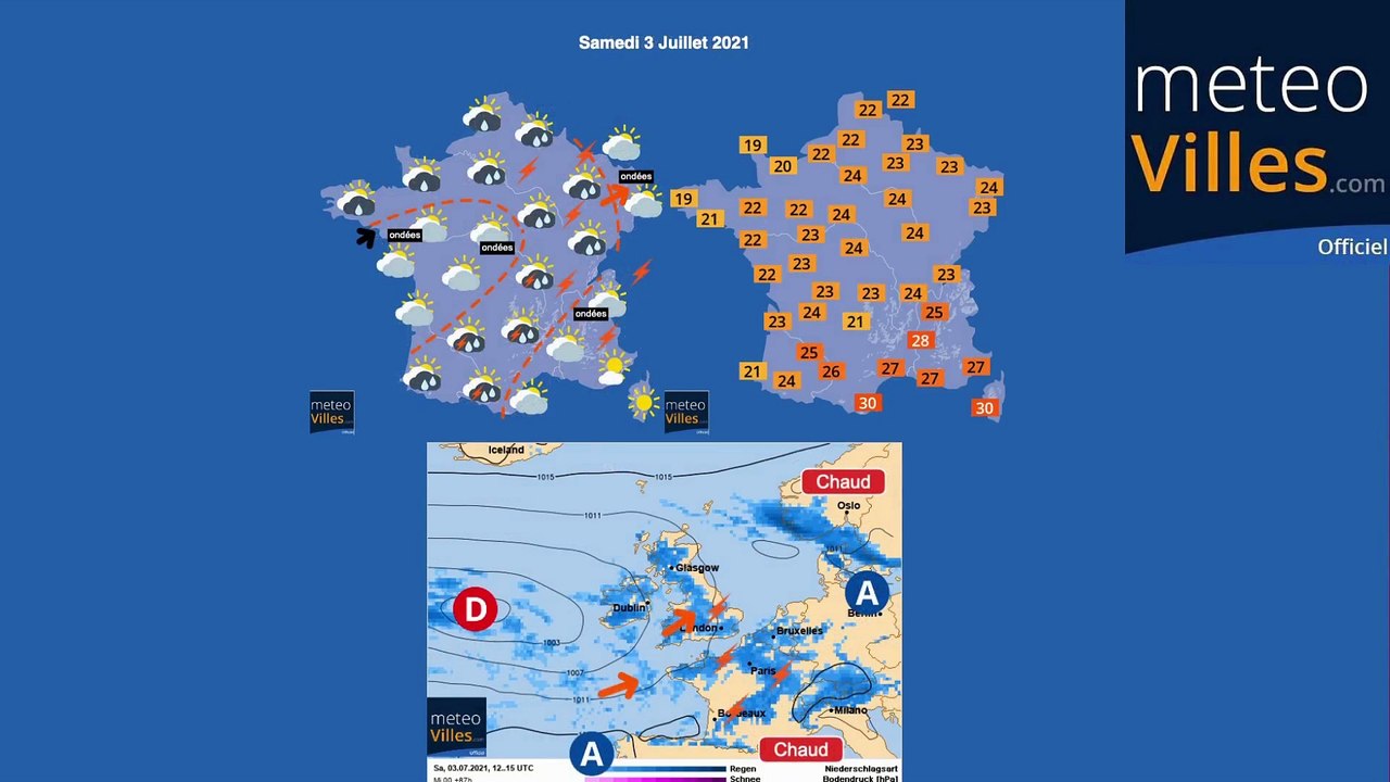 prévisions météo de mercredi 30 juin 2021