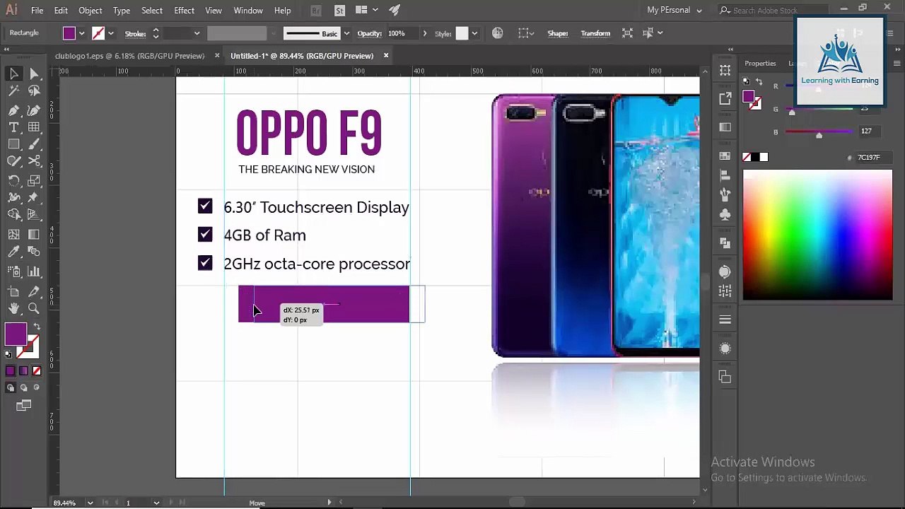 Topic#8 Oppo Phone F9 Example Graphic Designing Training By LWE (1)