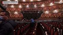 The Teatro Colón in Buenos Aires prepares its chandelier for its reopening