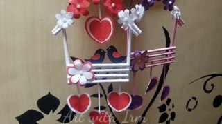 Heart & Flower Wall Hanging | How To Make Simple Paper Craft Ideas |  Room Decor Diy
