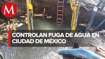 Mega fuga de agua en Coyoacán provoca socavón y deja sin servicio a colonias