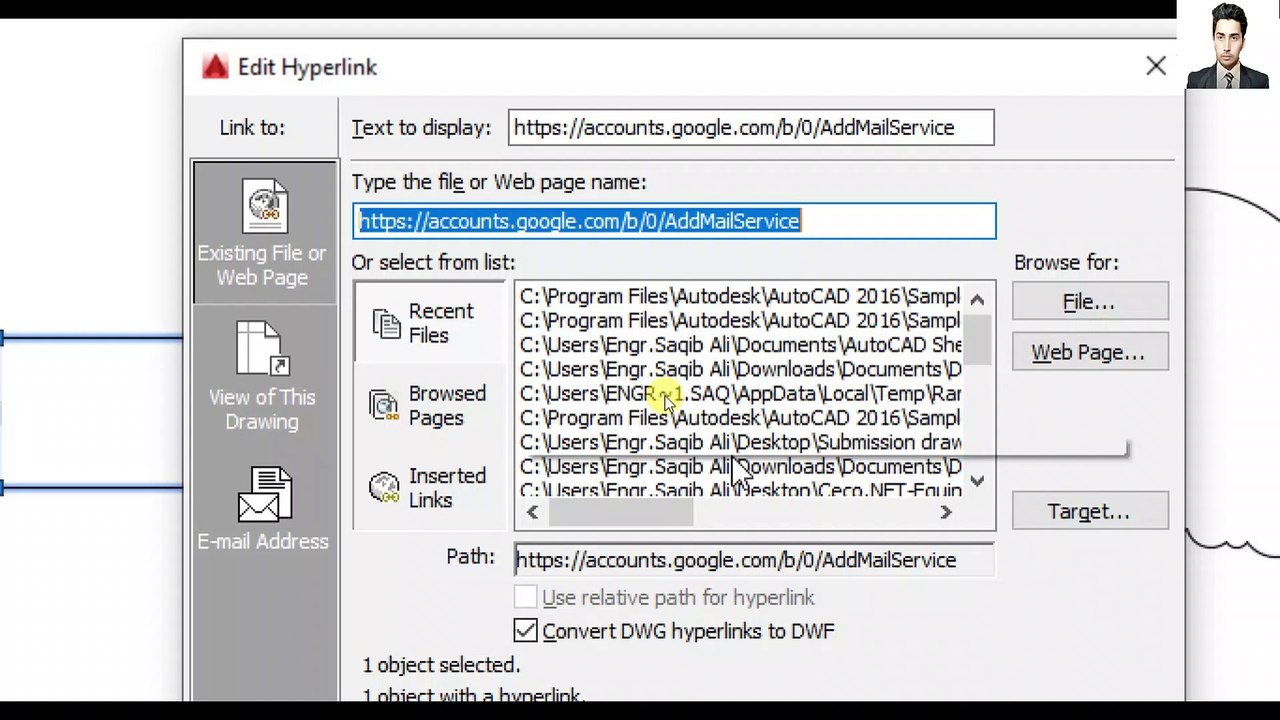 AutoCAD class 45 in اردو / हिंदी, hyperlink command, how to Use Hyperlink, AutoCAD Hyperlinks, saqib