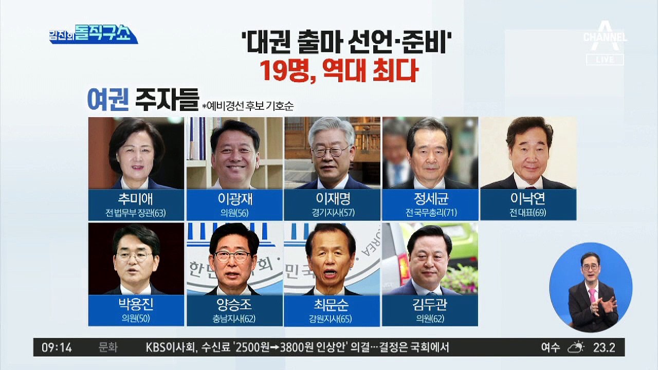 ‘대권 출마 선언·준비’ 여야 19명, 역대 최다