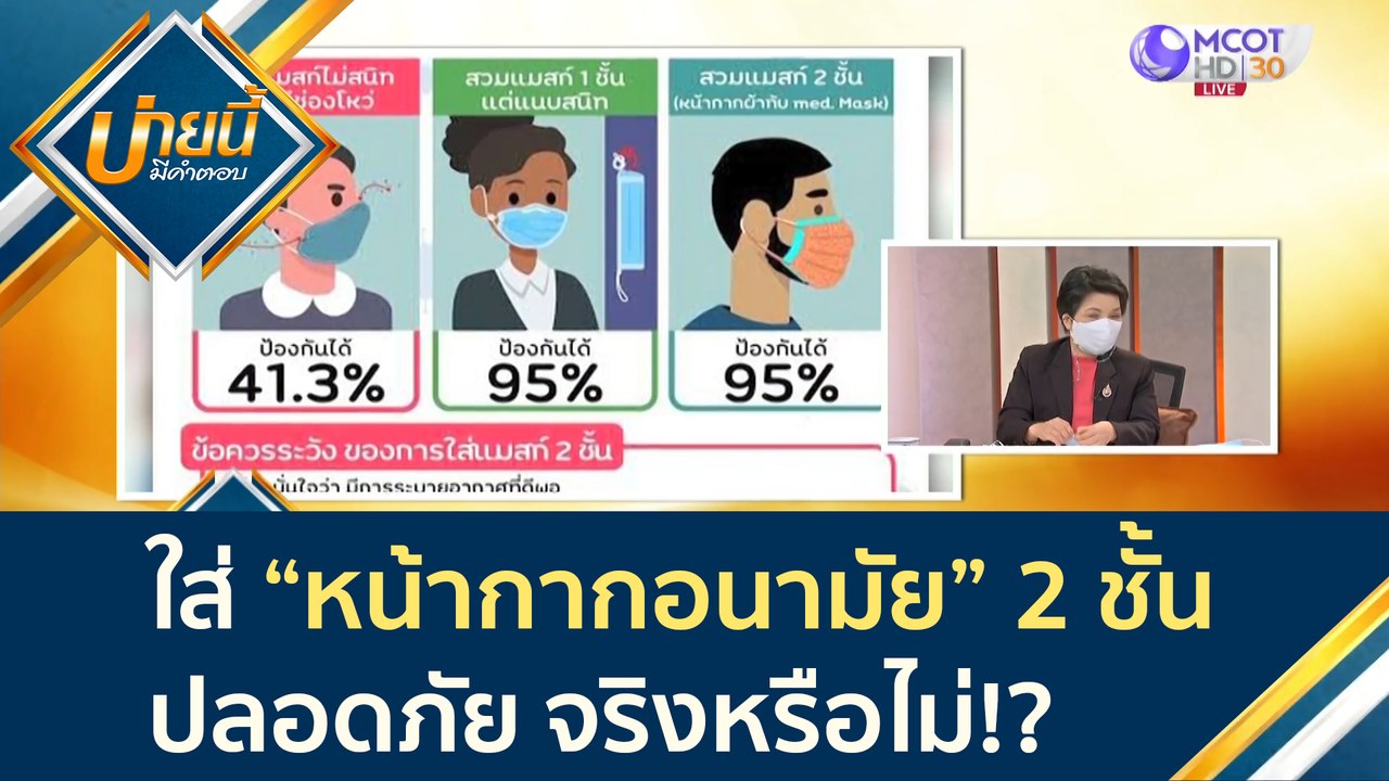 ใส่ “หน้ากากอนามัย” 2 ชั้น ปลอดภัย จริงหรือไม่!...
