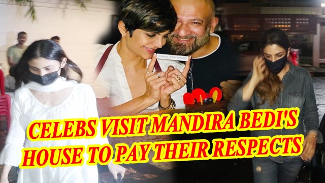 Raj Kaushal passes away: Raveena Tandon, Mouni Roy and others visit Mandira Bedi's house to pay their respects