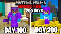 I Survived 200 Days in HARDCORE Minecraft...