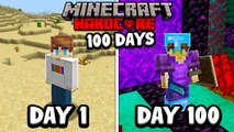 I Survived 100 Days in HARDCORE Minecraft..