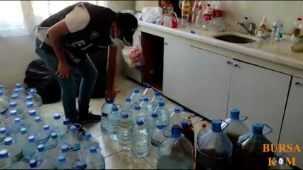 BURSA - Bir evde 1000 litre sahte içki ele geçirildi