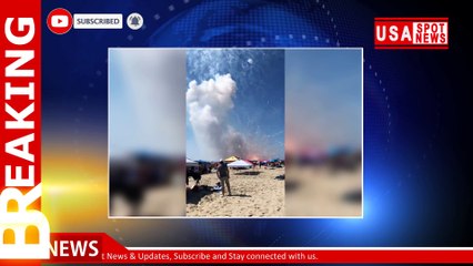 Wild video shows terrified beachgoers fleeing after fireworks accidently set off