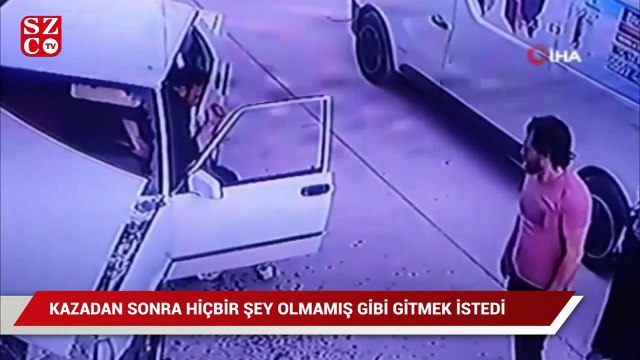 Doğalgaz borusunu deldi, hiçbir şey olmamış gibi aracına binip gitmek istedi