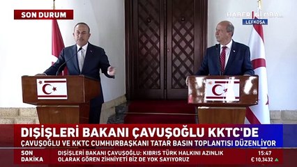 KKTC'de Tatar ve Çavuşoğlu'dan mesajlar: Hakça paylaşıma dayanmayan her adıma karşılık verilecek