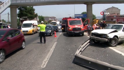 Büyükçekmece E-5’te trafiği kilitleyen kaza