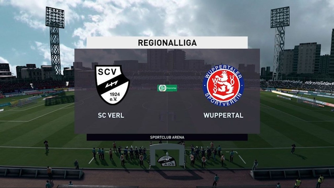 Virtuelle Regionalliga-Partie:  SV Verl vs. Wuppertaler SV