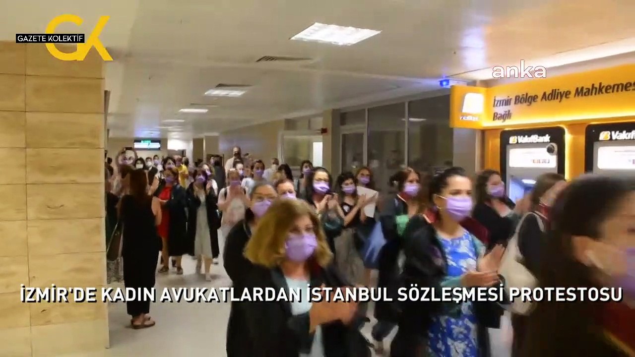 İZMİR'DE KADIN AVUKATLARDAN İSTANBUL SÖZLEŞMESİ PROTESTOSU