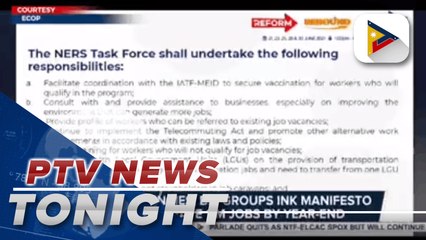 Gov't agencies, biz groups ink manifesto to generate 1-M jobs by year-end