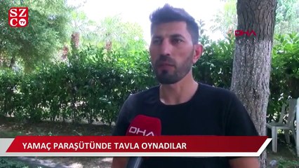 Yamaç paraşütünde tavla oynadılar