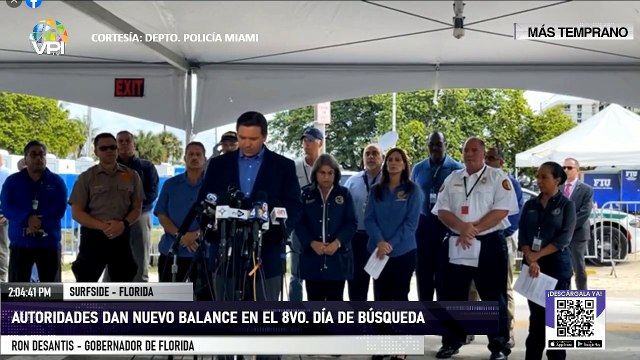 Autoridades dan balance en el 8vo. día de búsqueda en derrumbe en #Surfide #Miami - #1Jul - VPItv