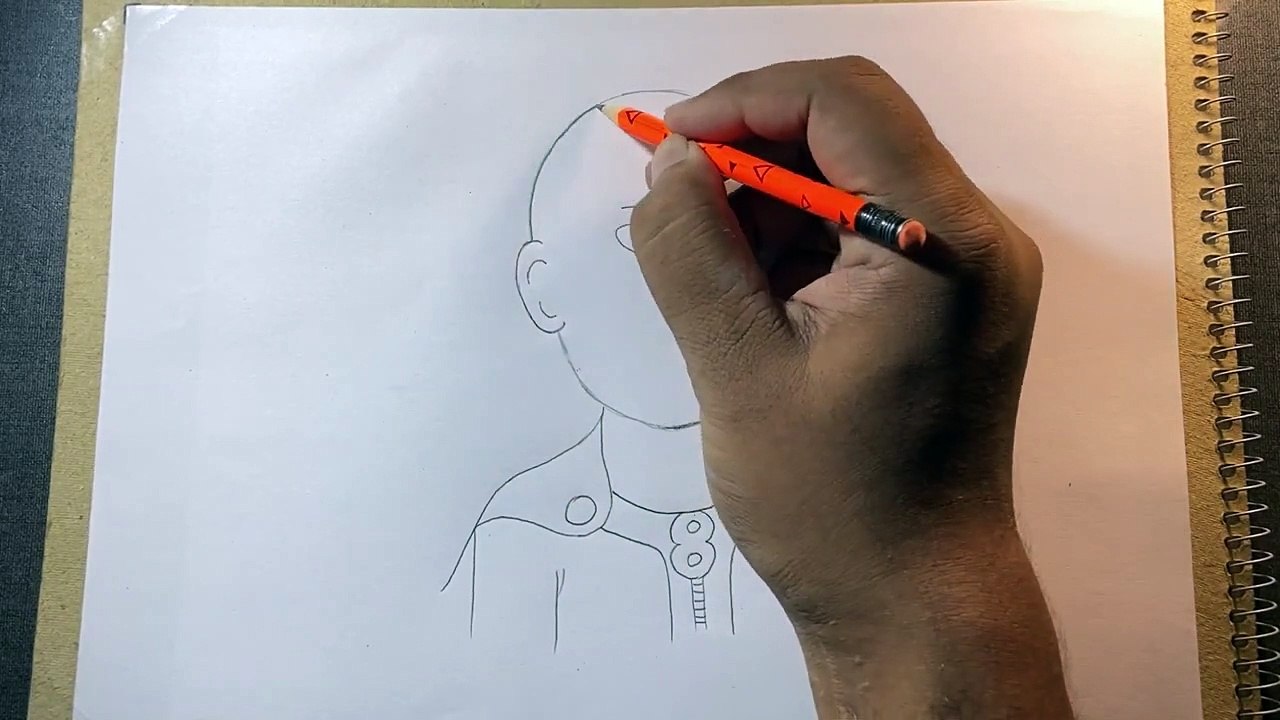 Anime Drawing | How To Draw Saitama Step-By-Step