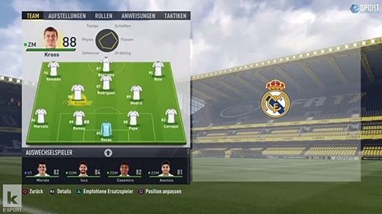 Die beste Aufstellung für Real Madrid in FIFA 17