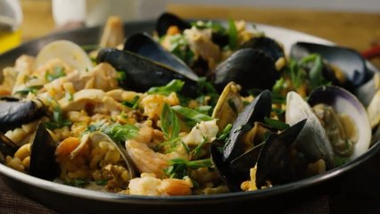 Seafood-and-Chicken Paella with Chorizo