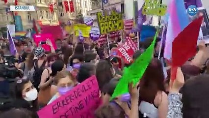 İstanbul’da İstanbul Sözleşmesi Protestosu