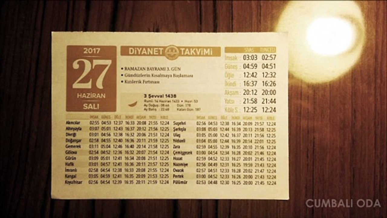TAKVİM ARKASI 1: 27 HAZİRAN 2017 SALI "HASTA ZİYARETİ"
