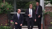 William and Harry put differences aside to unveil Princess Diana statue _ ITV News