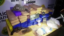 Grande quantidade de drogas, arma de fogo e equipamentos são apreendidos em ação da Polícia Militar em Cascavel