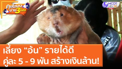 เลี้ยง “อ้น” รายได้ดีคู่ละ 5 - 9 พัน สร้างเงินล้าน! (1 ก.ค. 64) คุยโขมงบ่าย 3 โมง
