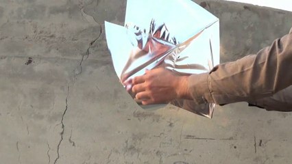 Silver Foil Plastic Sheet Kite Making and Flying