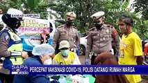 Percepat Vaksinasi Covid-19, Satlantas Polresta Bandar Lampung Datangi Rumah-Rumah Warga