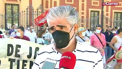 Manifestación de agricultores para reclamar una balsa de riego para el olivar