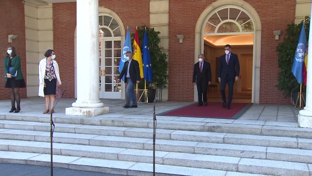 El 'conflicto catalán' centra la comparecencia de Sánchez y Guterres