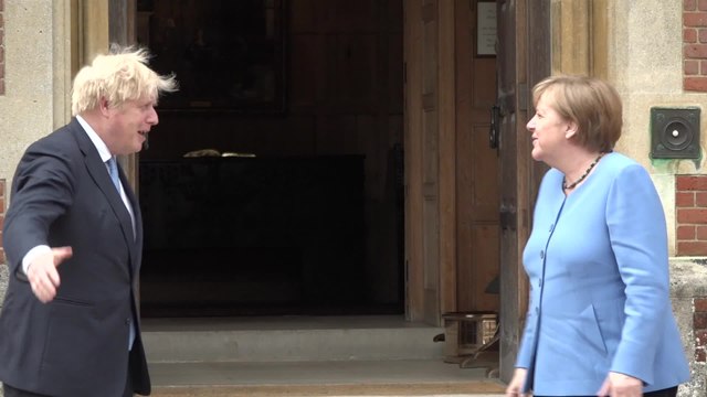 Le Premier Ministre britannique Boris Johnson reçoit la Chancelière allemande Angela Merkel