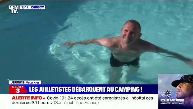 Ça fait du bien : après plusieurs semaines de vacances annulées, ce vacancier profite du camping dans le Var