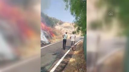 Bodrum'da makilik ve otluk alanda çıkan yangın söndürüldü