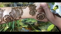 Very easy Dubai style henna mehndi design  - back hand Arabic mehandi design  - Habiba Mehndi art
