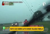 Rayó impacta una camioneta en plena carretera