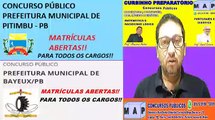 MATRÍCULAS ABERTAS PARA OS CONCURSOS DE PITIMBU E BAYEUX - PB