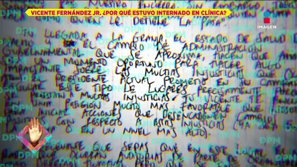 Vicente Fernández Jr. recibió cartas que narran crímenes en clínica de rehabilitación