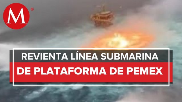 Reportan incendio en ducto marino en plataforma KMZ de Pemex en Campeche