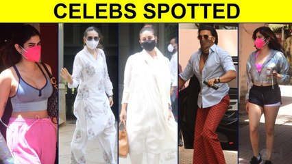 Ranveer Drives Aqua Blue Aston Martin, Janhvi Khushi Outside The Gym, Kareena, Karisma|Stars Spotted