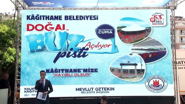Kağıthane’de doğal buz pisti hizmete açıldı