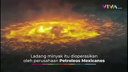Pipa di Ladang Minyak Bocor, Teluk Meksiko Dipenuhi Api
